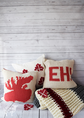 Here are the pieces I was lucky enough to design! the patterns for the ccc, xxx and xxx are all available for free at Yarnspirations.com