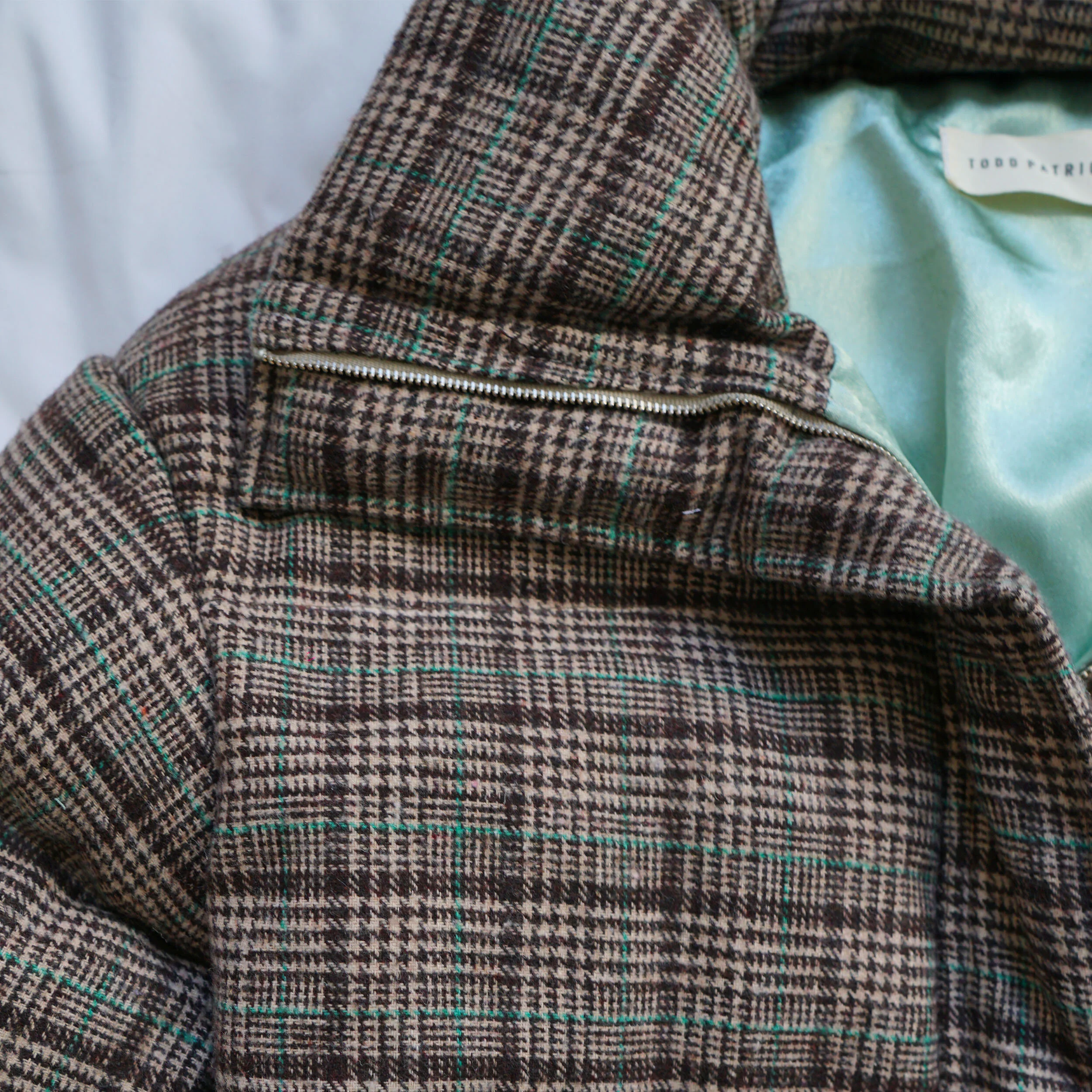 tartan puffer jacket