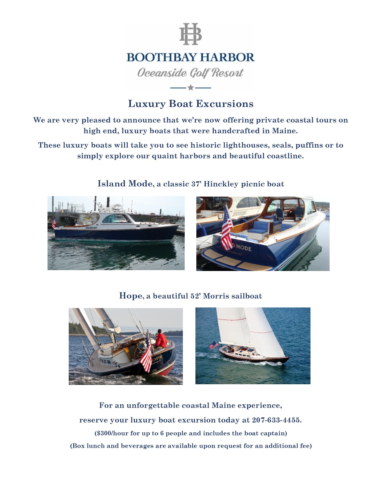 New Luxury Boat Excursions