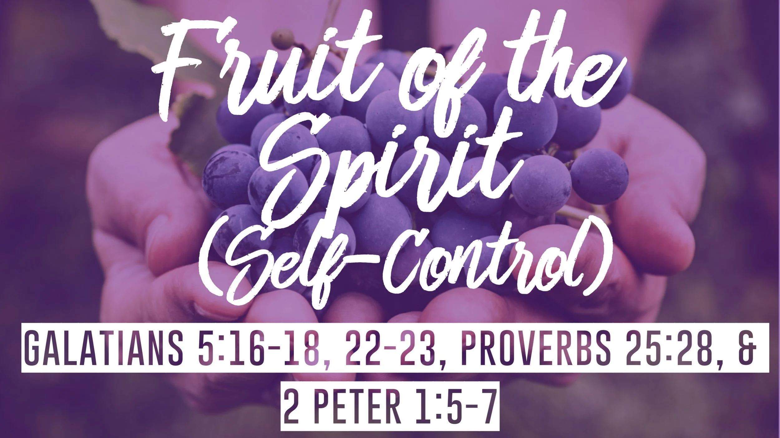 Self-Control | Galatians 5:16-18, 22-23, Proverbs 25:28, &amp; 2 Peter 1:5-7