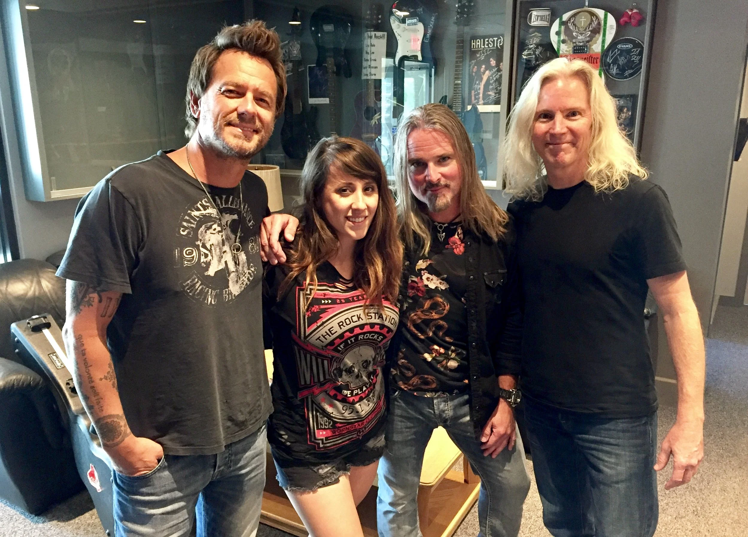 From L to R: Peter Klett, 95 WIIL Rock’s Leah, Scott Sneddon, and John Hussey