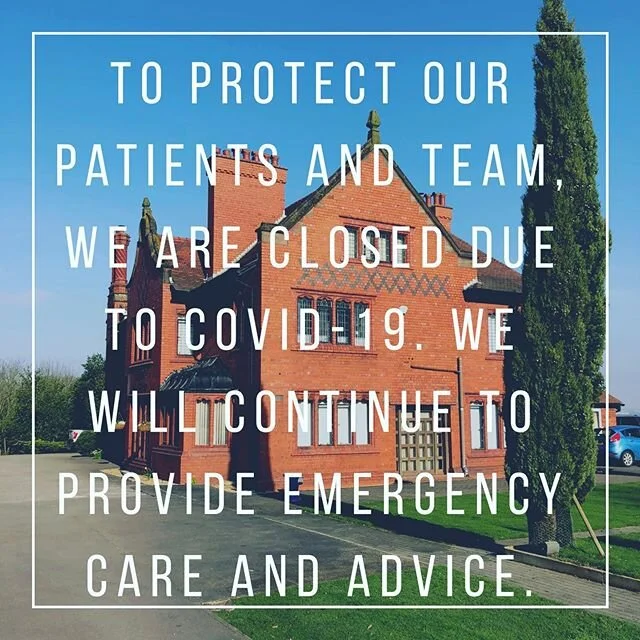 Strange times, sad last day at work for a while last Wednesday.
.
Forced closure due to COVID19 to keep everyone safe.
.
We are still on hand for emergency care and advice, looking after our patient&rsquo;s as best as we can in the current situation.