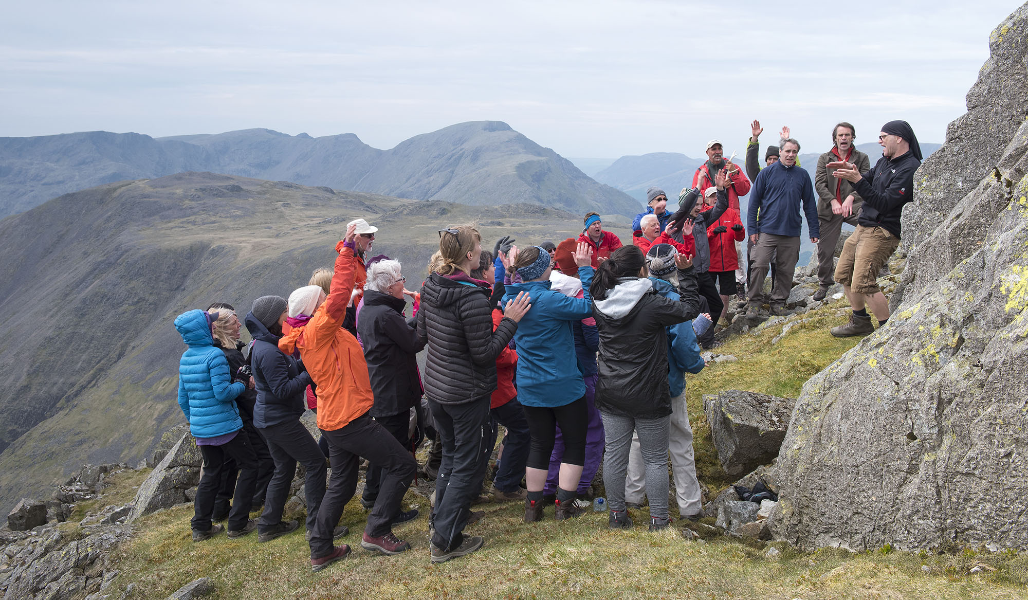 Singing on Great Gable, Pillar in the Background ds.jpg