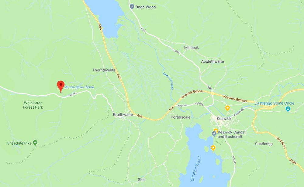 Ho to find Whinlatter Forest Park from Keswick