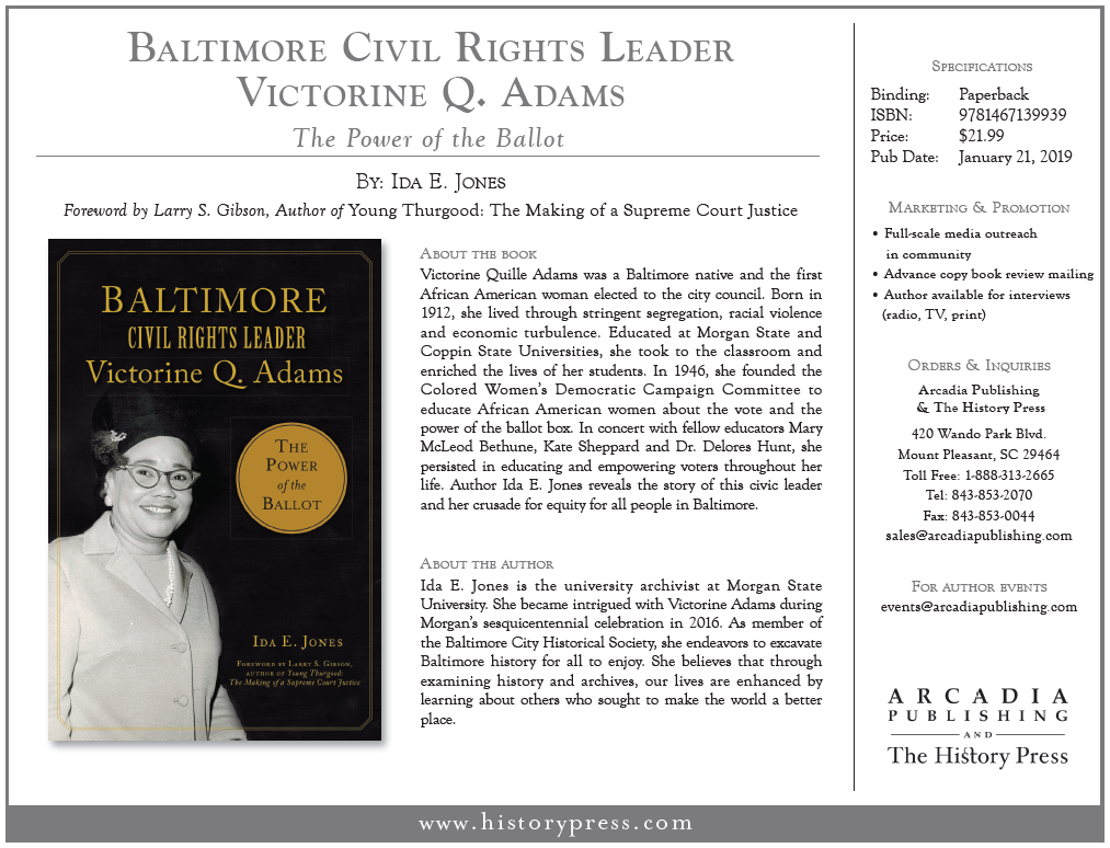 BCHS board member Ida E. Jones’ new book was published in January 2019