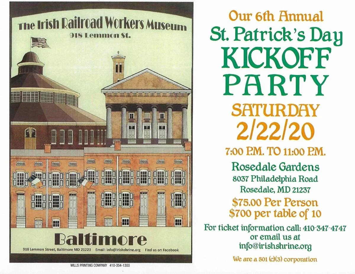 The Irish Railroad Workers Museum 6th Annual St. Patrick's Day Kickoff Party