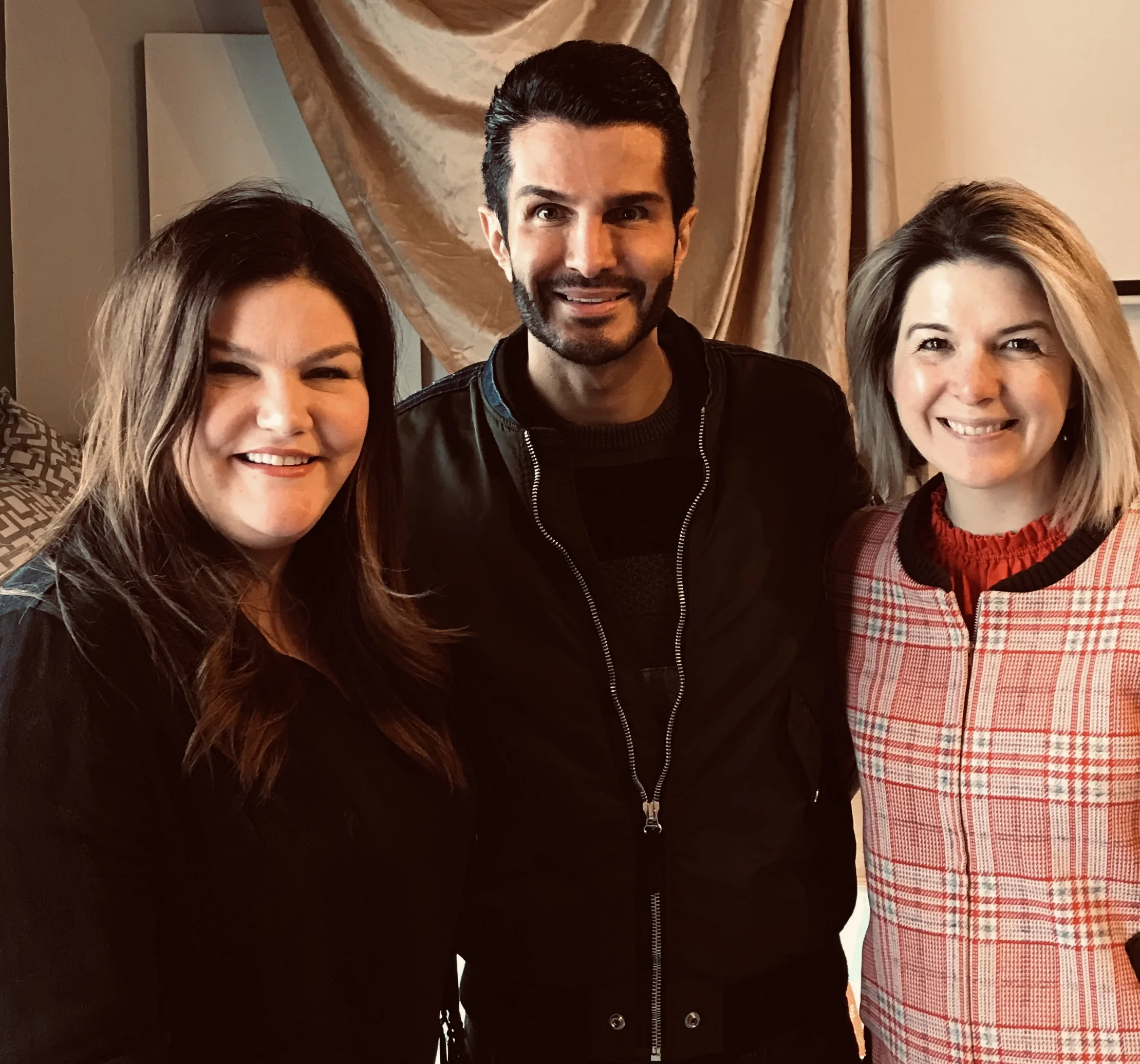 Jill Dunn and Carlene Higgins with Brandon Truaxe, Founder of Deciem & The Ordinary