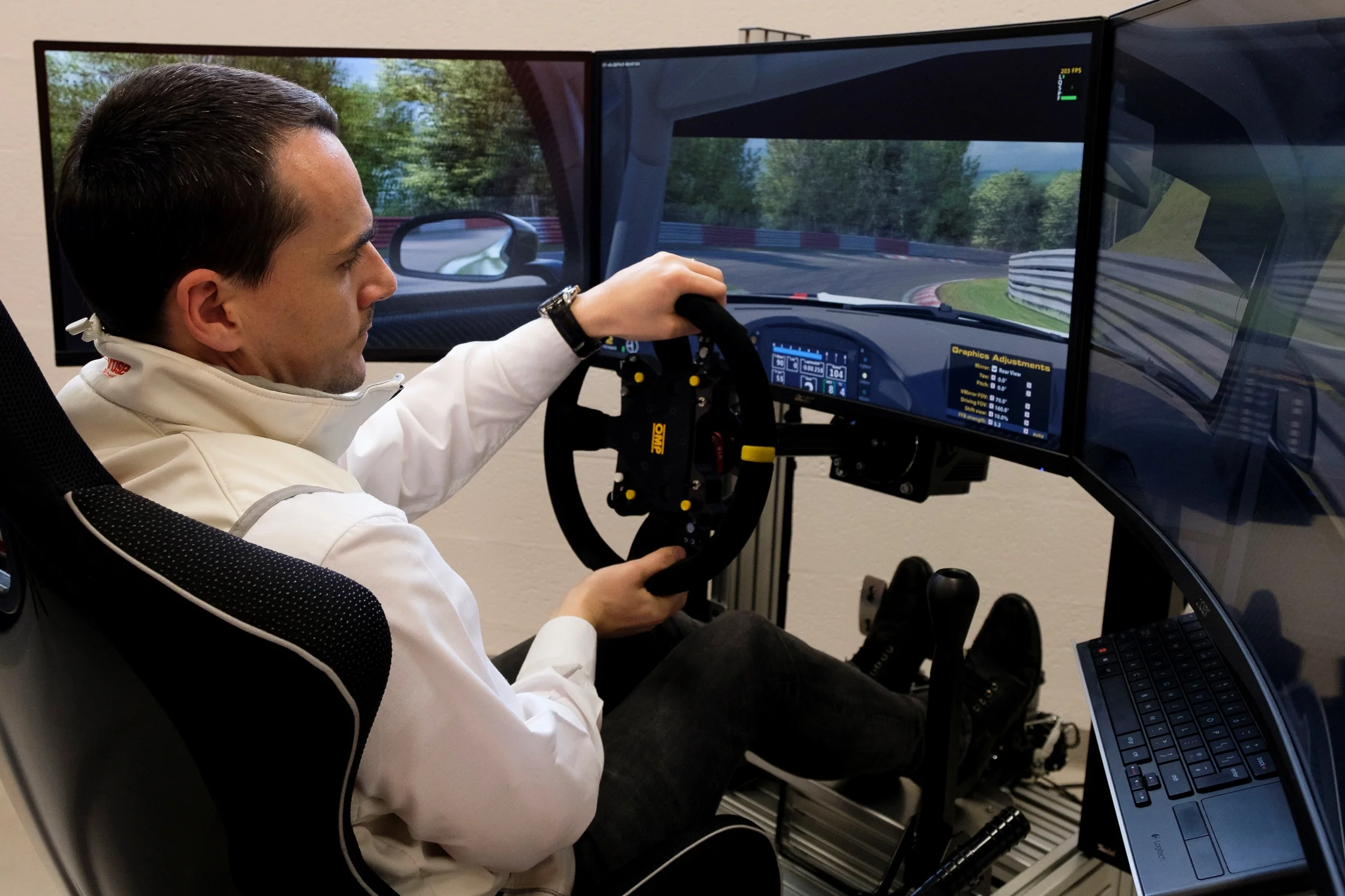 Norbert Michelisz driving the Simtag simulator