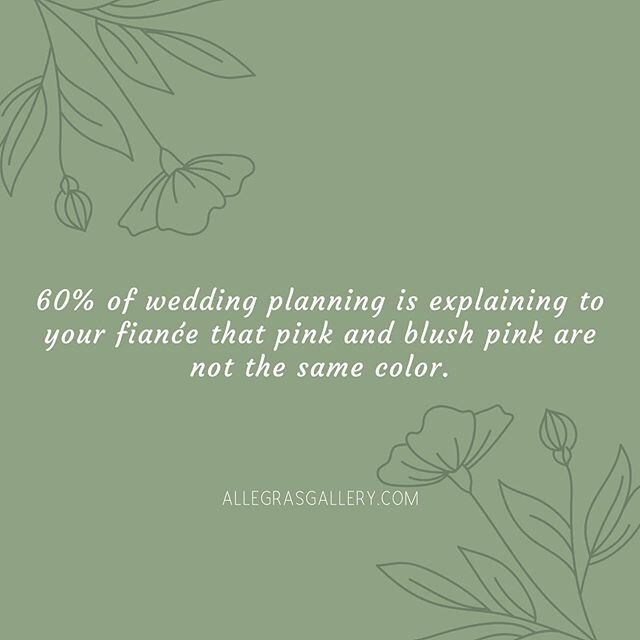 Honey, there IS a difference!😘
.
#AllegrasGallery #Bridal #Formalwear #wedding #weddinglove #weddingplanning #truth #relationship #problem #problems #colorscheme #blush #pink #shesaidyes #ido #weddinghumour #humour #justforlaughs #funny #funnymemes 