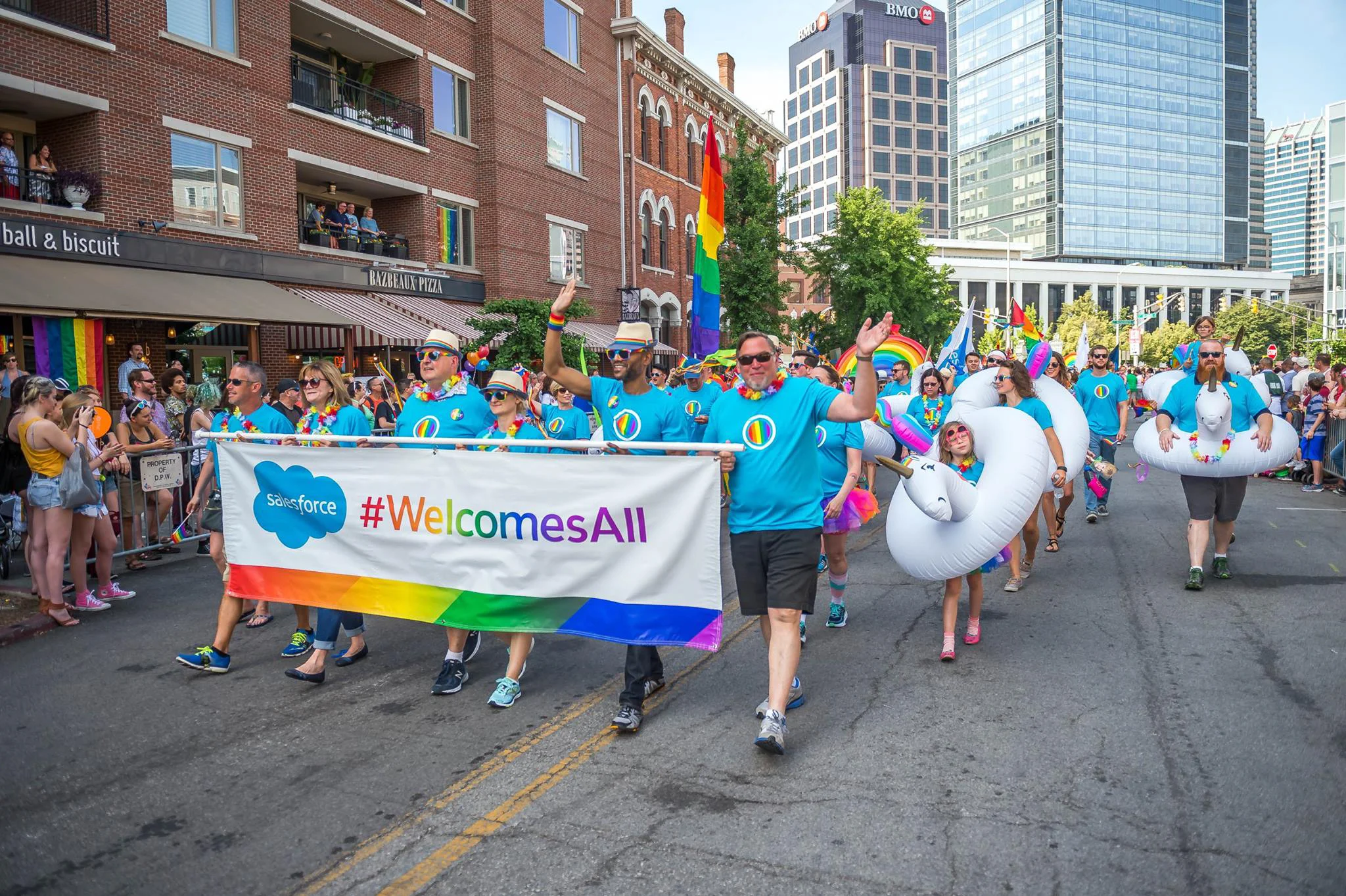 Among those holding our banner were the CEO of the Marketing Cloud and our Chief Equality Officer who flew in just for this event.