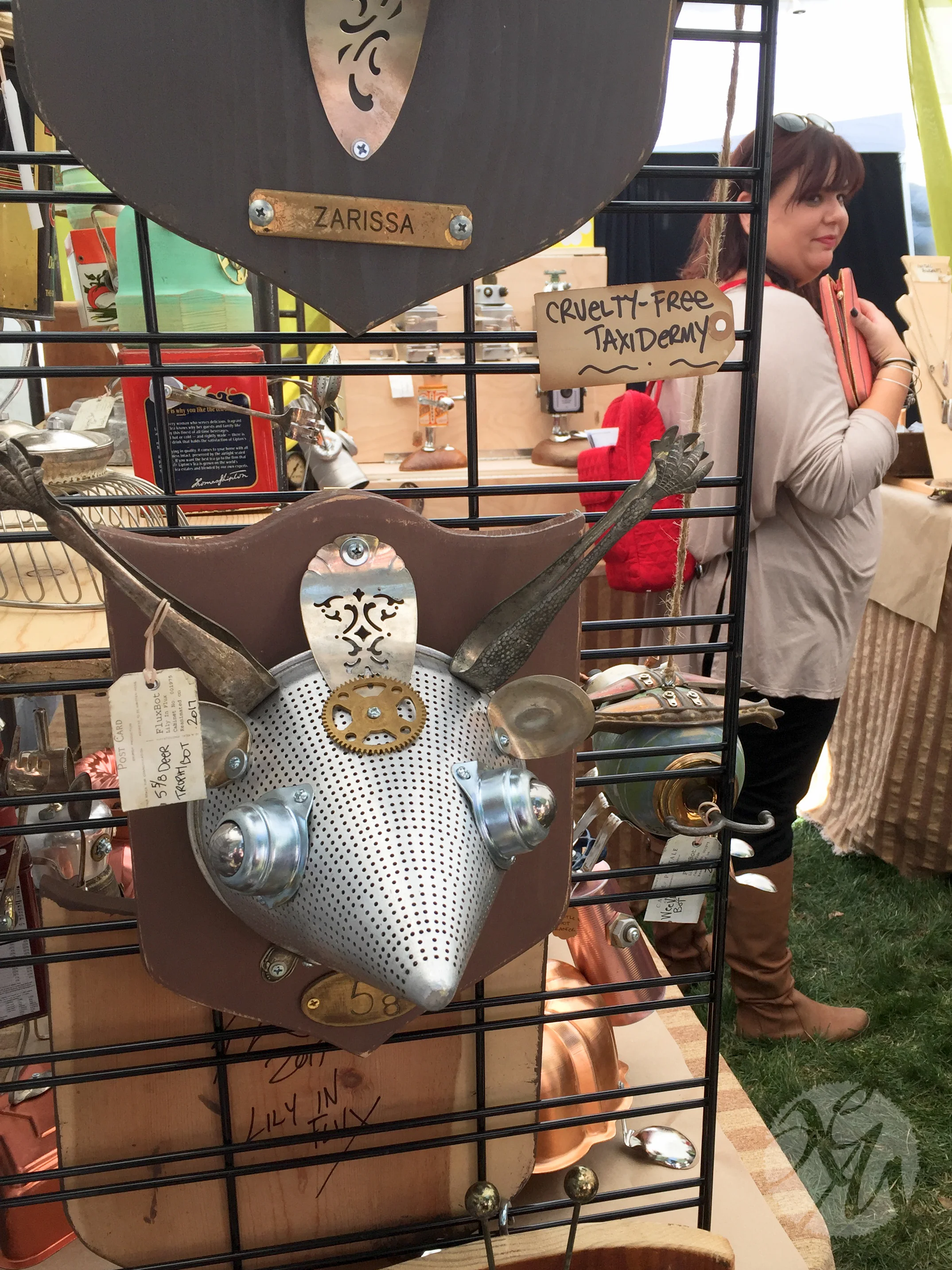 Exhibit A: Quirky decor, a sculpture for your wall, or as the sign says, "cruelty-free taxidermy".