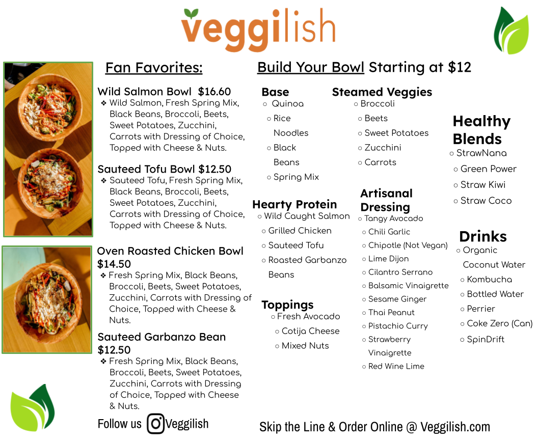 Veggilish Healthy Food Downtown San Diego