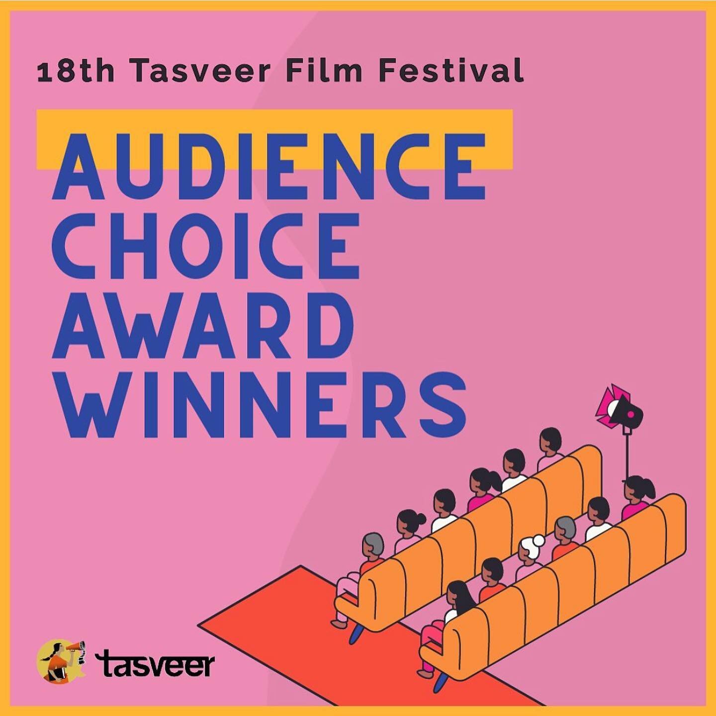 Thank you to the wonderful audience at @tasveerorg for the honor of the Audience Choice Award for Best Narrative Short! We 💛 you!