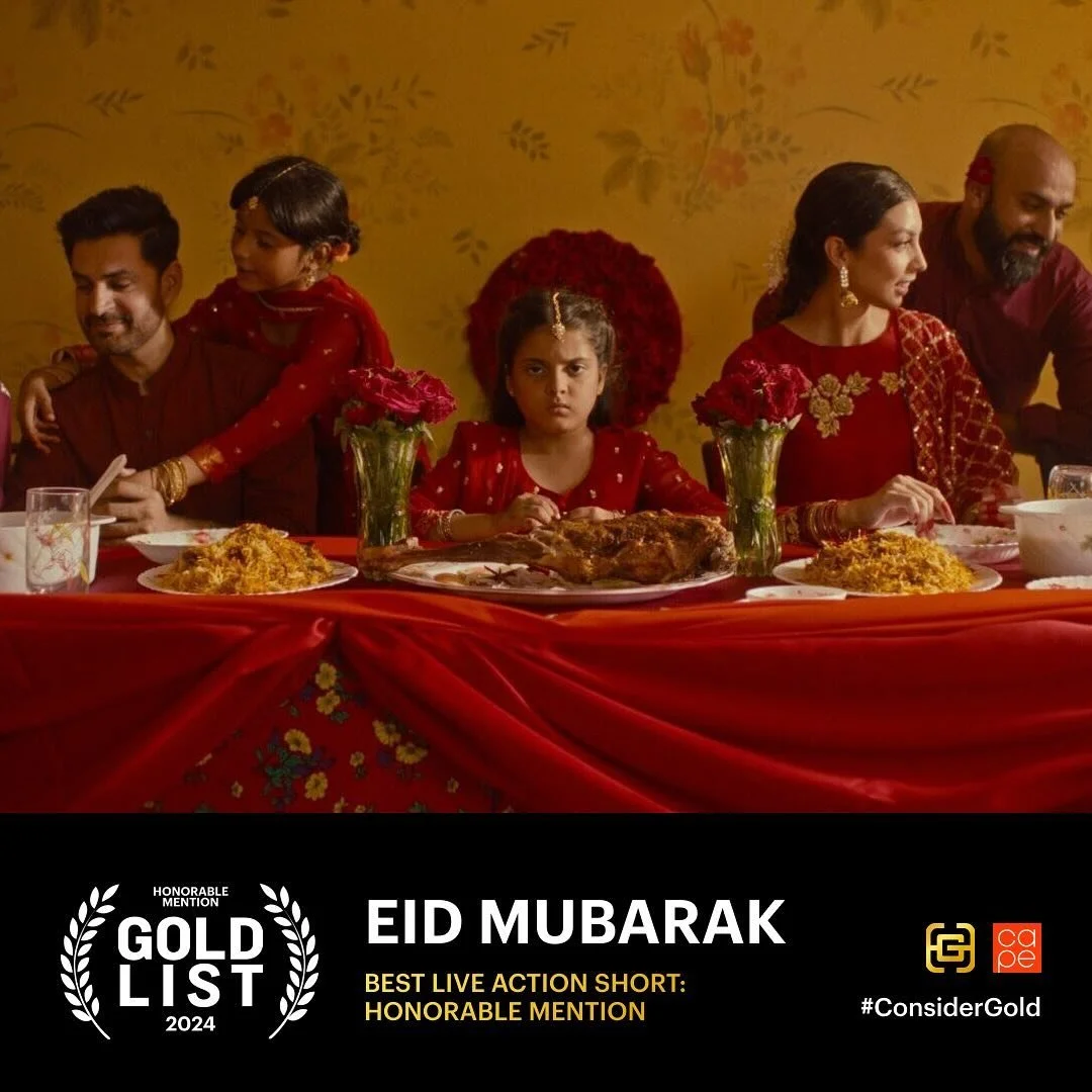 Congratulations to the entire Eid Mubarak team for being recognized on the 2024 Gold List as an Honorable Mention for Best Live Action Short. 
Recognition is always meaningful, but when it comes from your own community, it’s even more special.