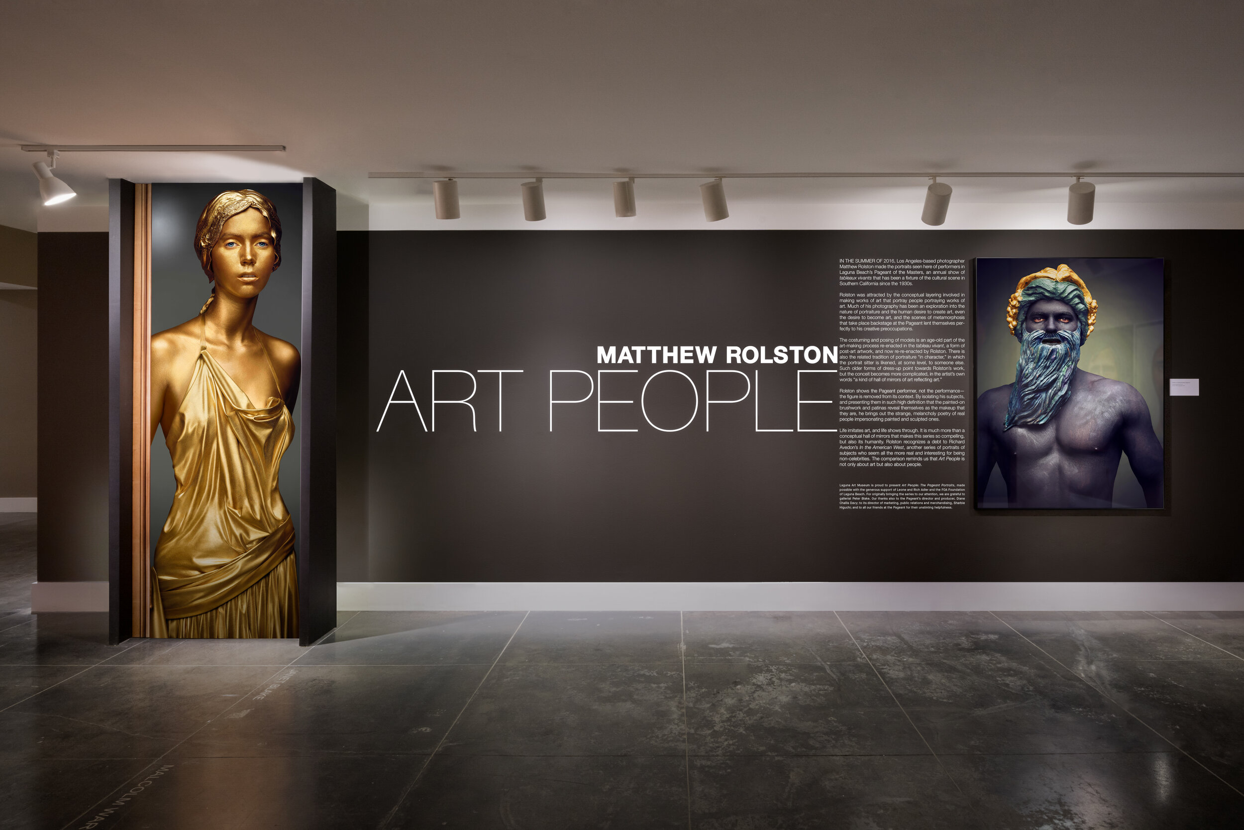 Matthew Rolston, Art People: The Pageant Portraits, Exhibition at Laguna Art Museum, installation view. Photographed by Craig Kirk.