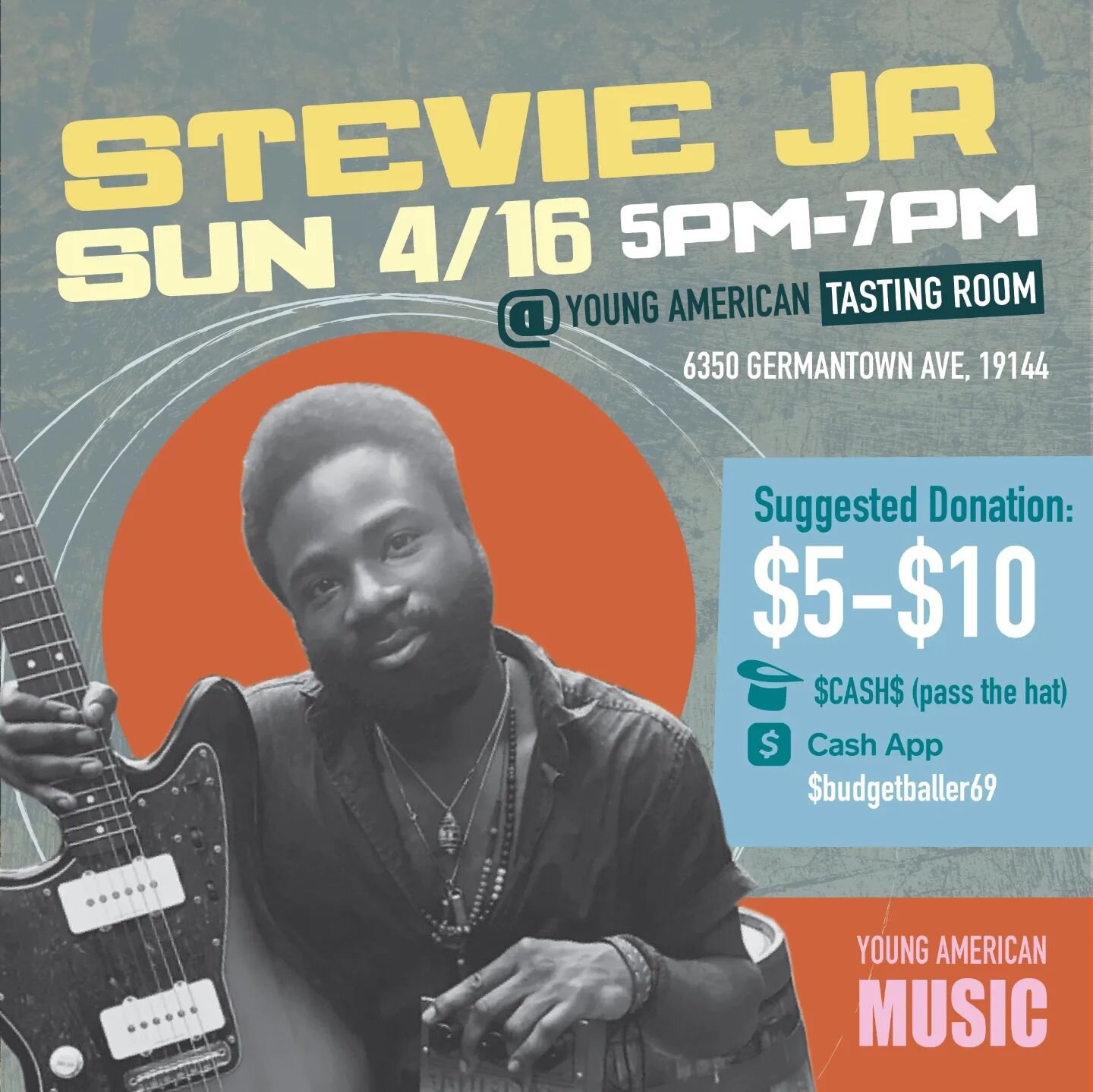 Join us for NEW Sunday Hours 4-8PM with some fun stellar events happening now thru the summer! 

We're kicking off this new weather with a special #SundayShowAlert featuring #PhillyBluesMan, Stevie Junior (@phillybluesman). He'll be playing an intima