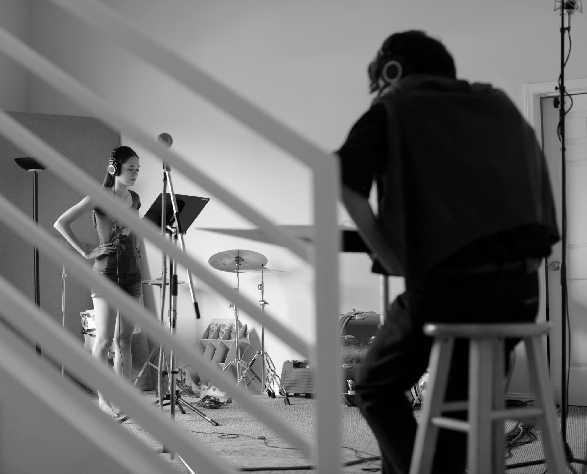 Recording with composer S. Peace Nistades (© Benjamin Gabriel)