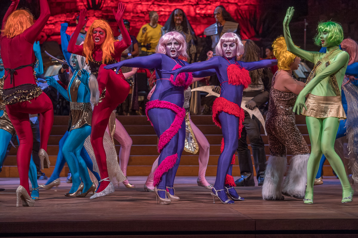 Performing in the chorus of Pacific Opera Project's The Abduction from the Seraglio at the Ford Amphitheatre (© Martha Benedict)