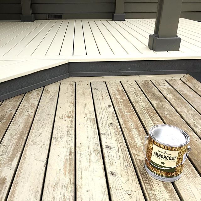 ArborCoat by Benjamin Moore is our go to deck stain/paint!