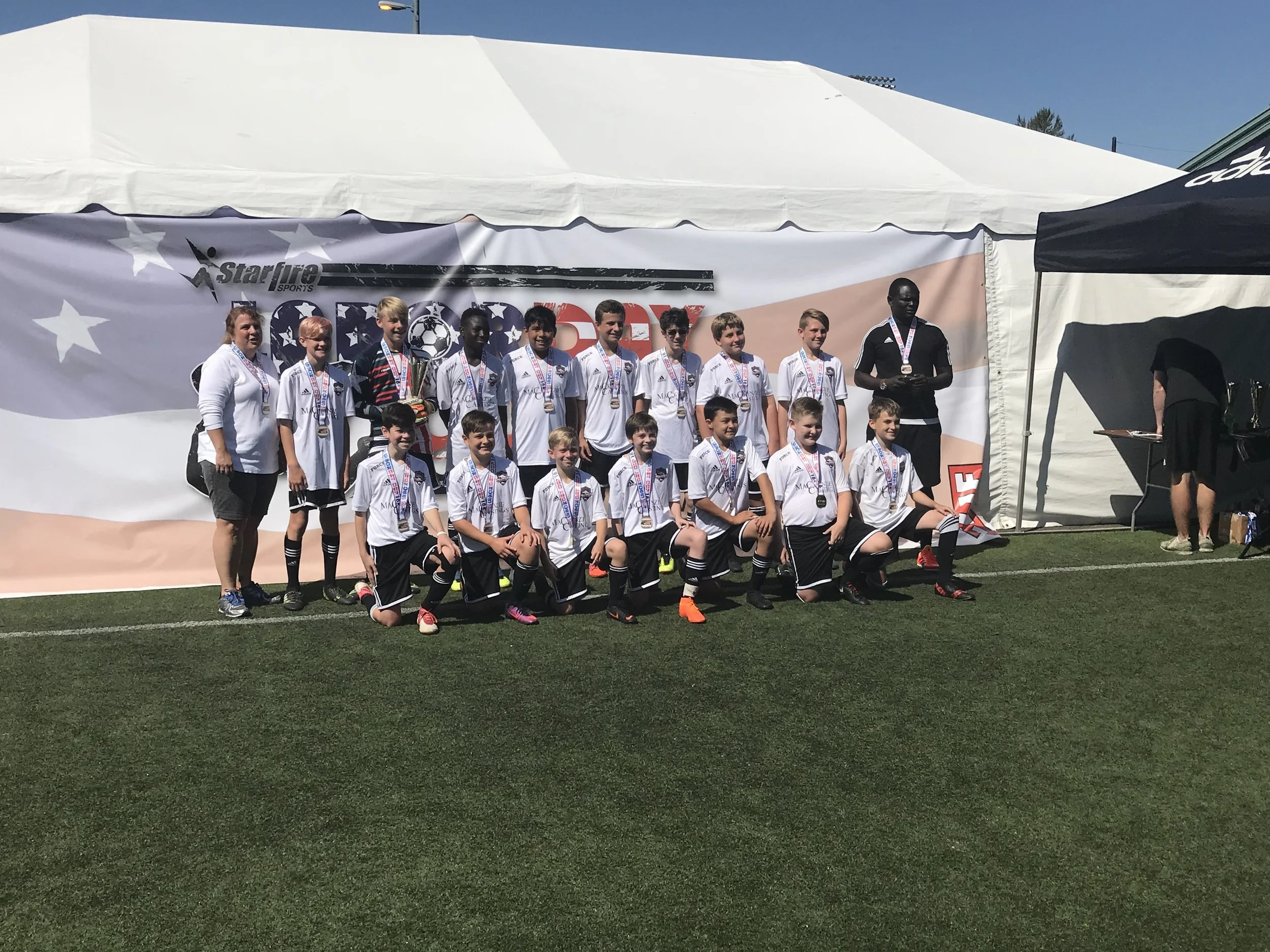 Force '05 Boys Go Unbeaten in Winning the Labor Day Cup Championship at Starfire