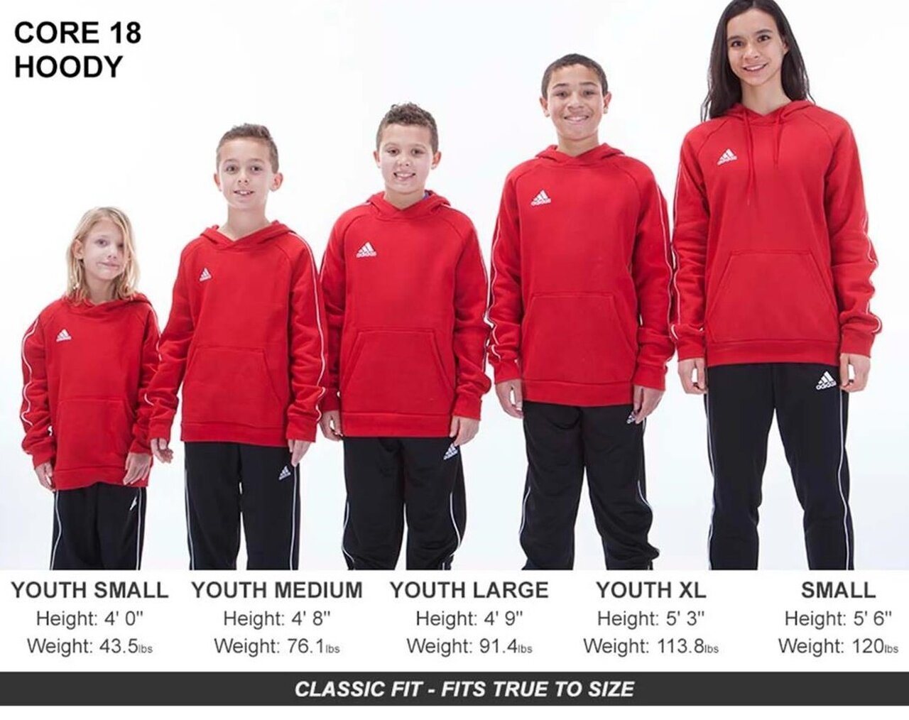 Adidas Youth Hoodie Sizes