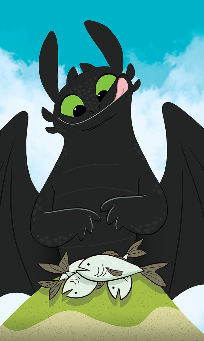 Night Fury Feast 11x17 Poster Print - Limited Edition Signed