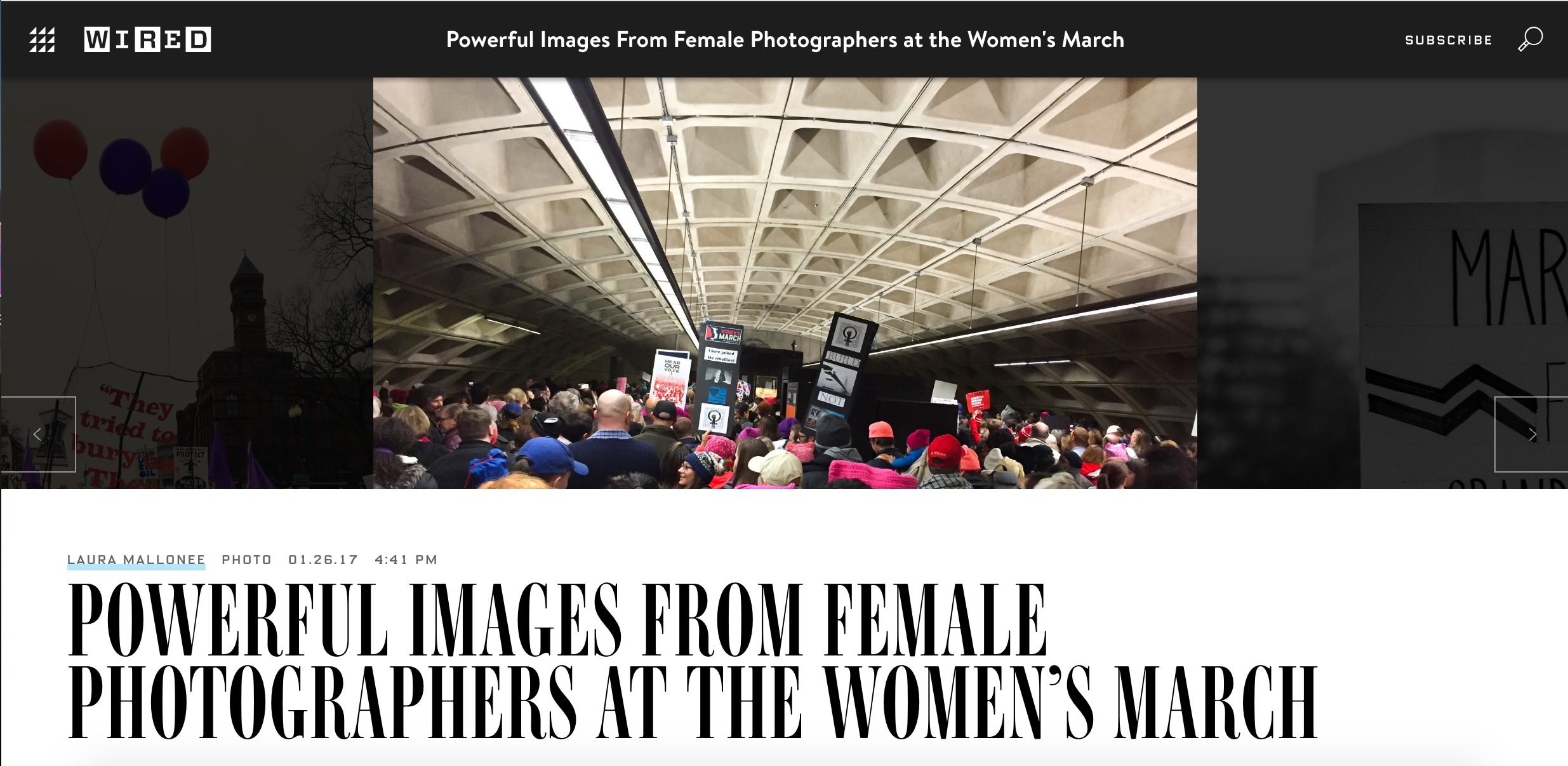 Wired Online Article Women's March