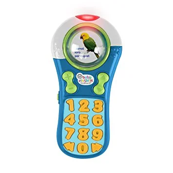 This is one of his favorites! He's always wanting to play with the tv remotes at home lol. This one makes lots of different noises. Like the other Baby Einstein toy, I like taking this along with us during walks and car rides. Find it HERE .