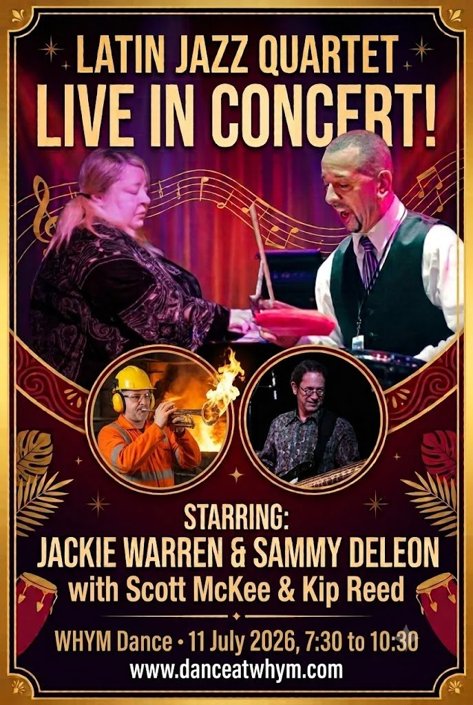 Live Latin Jazz + dance party with Sammy DeLeon and Jackie Warren Quartet