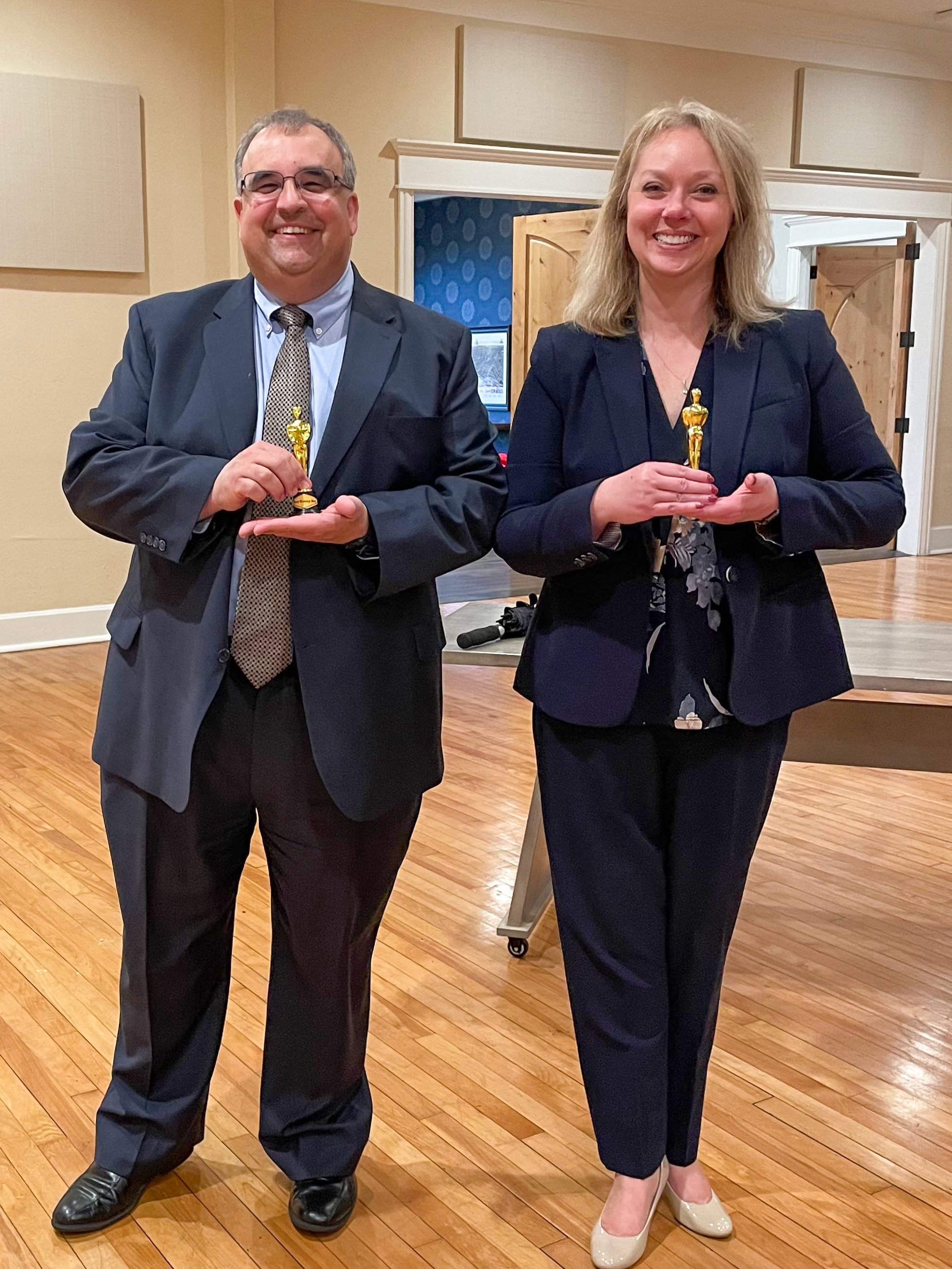 FSO Legal attorneys Laura Scott and Andy Ozete won awards for their skits in the gender equality seminar.jpg