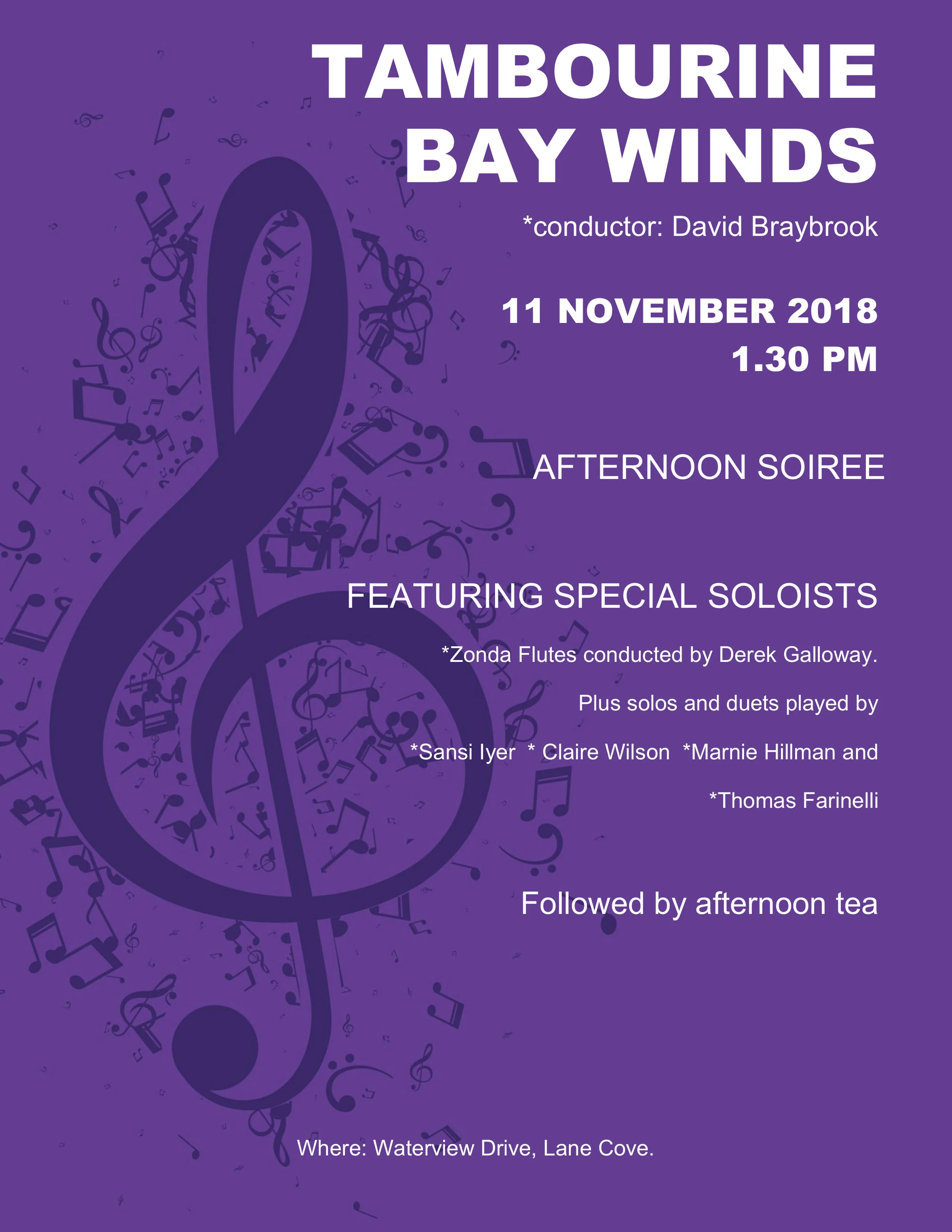 TAMBOURINE BAY WINDS - AFTERNOON SOIREE
