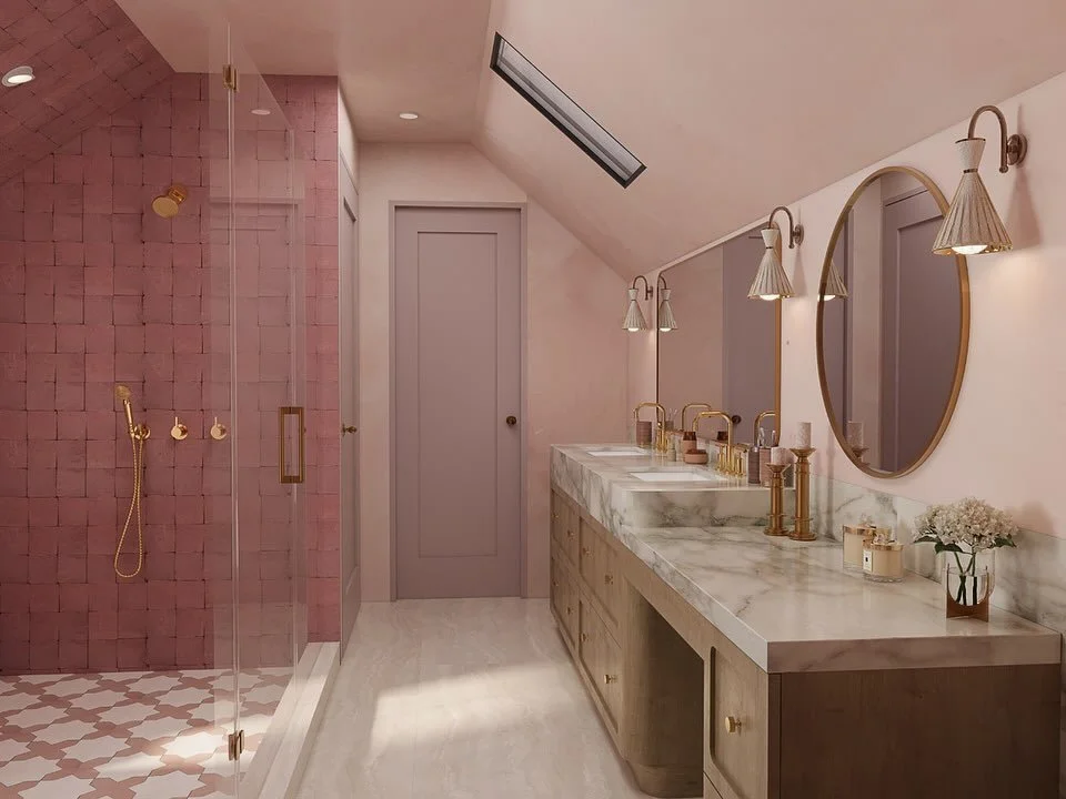 This bathroom is blushing 😍 

#BlushBathroom #bathroomDesign
