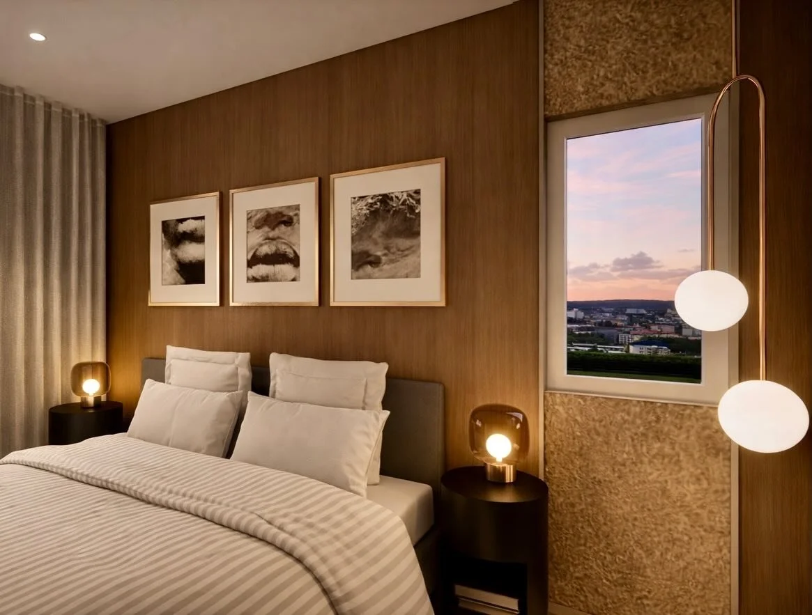 Warm wood, soft light, and quiet luxury 💁🏼&zwj;♂️🎨
Designing bedrooms that feel calm, elevated, and deeply comfortable.

#InteriorDesign #BedroomDesign #ModernBedroom #DesignRendering #QuietLuxury