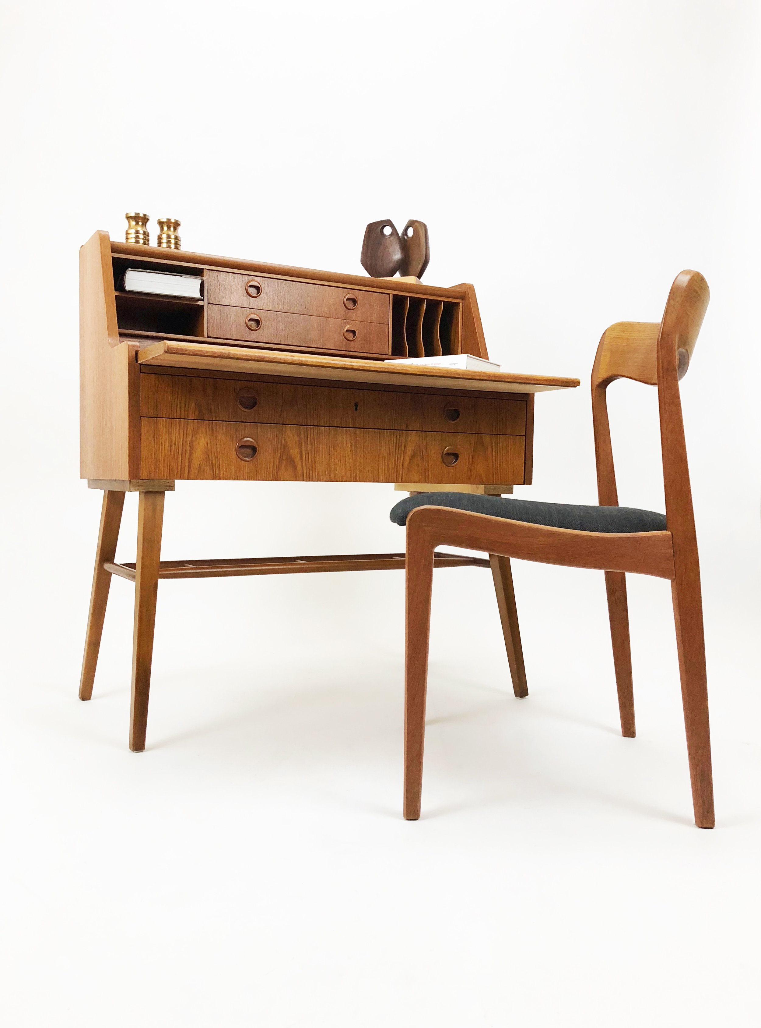 Swedish Teak Secretary Desk