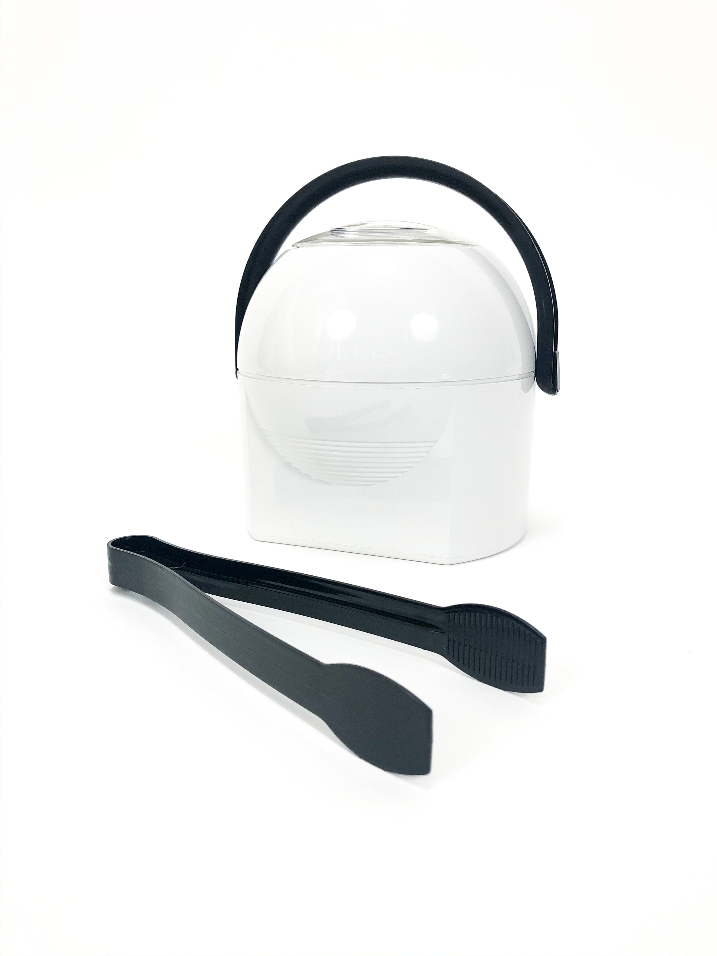 Italian Plastic Ice Bucket and Tongs 01.JPG