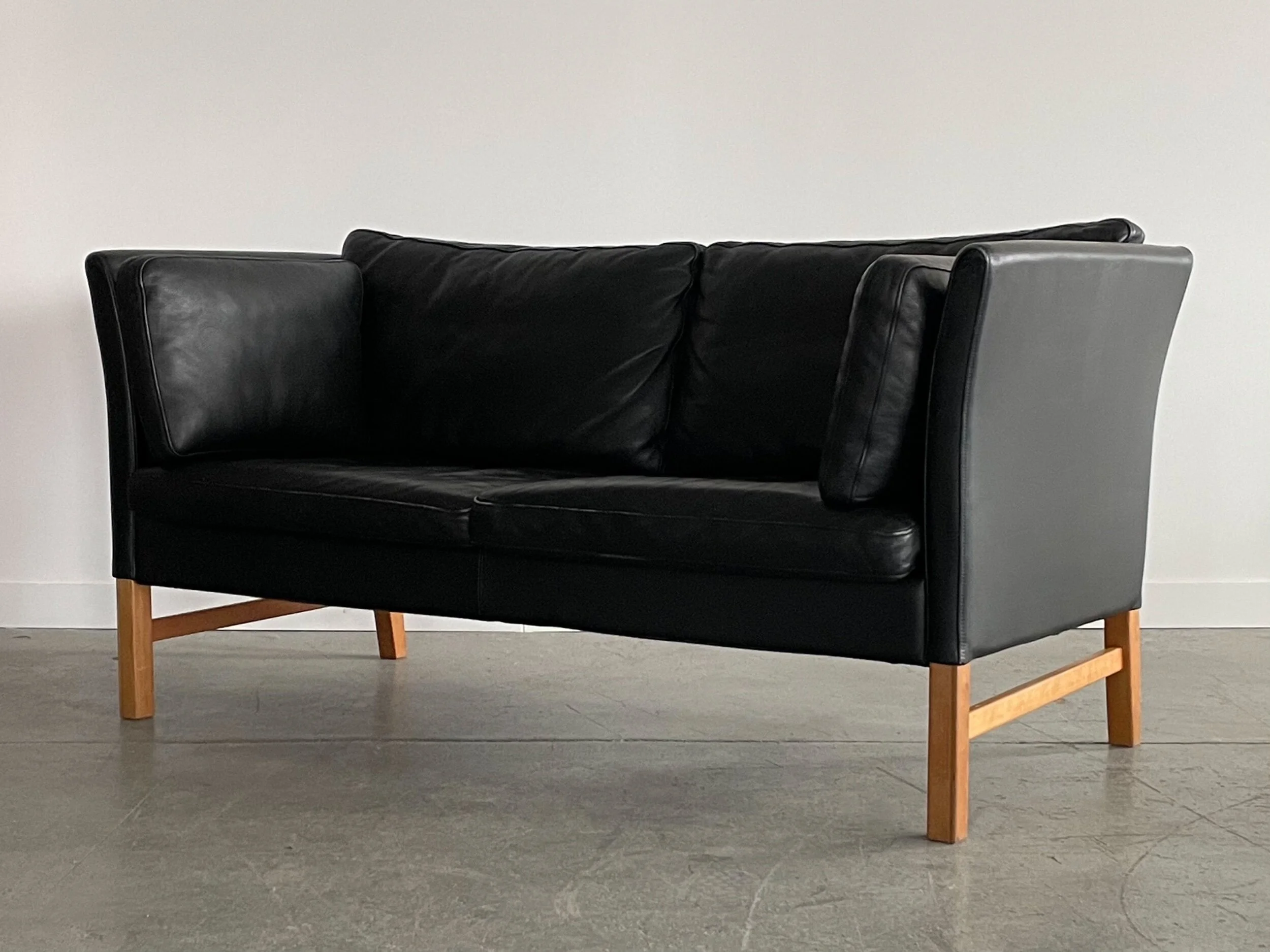 Danish Leather Two-seater Sofa