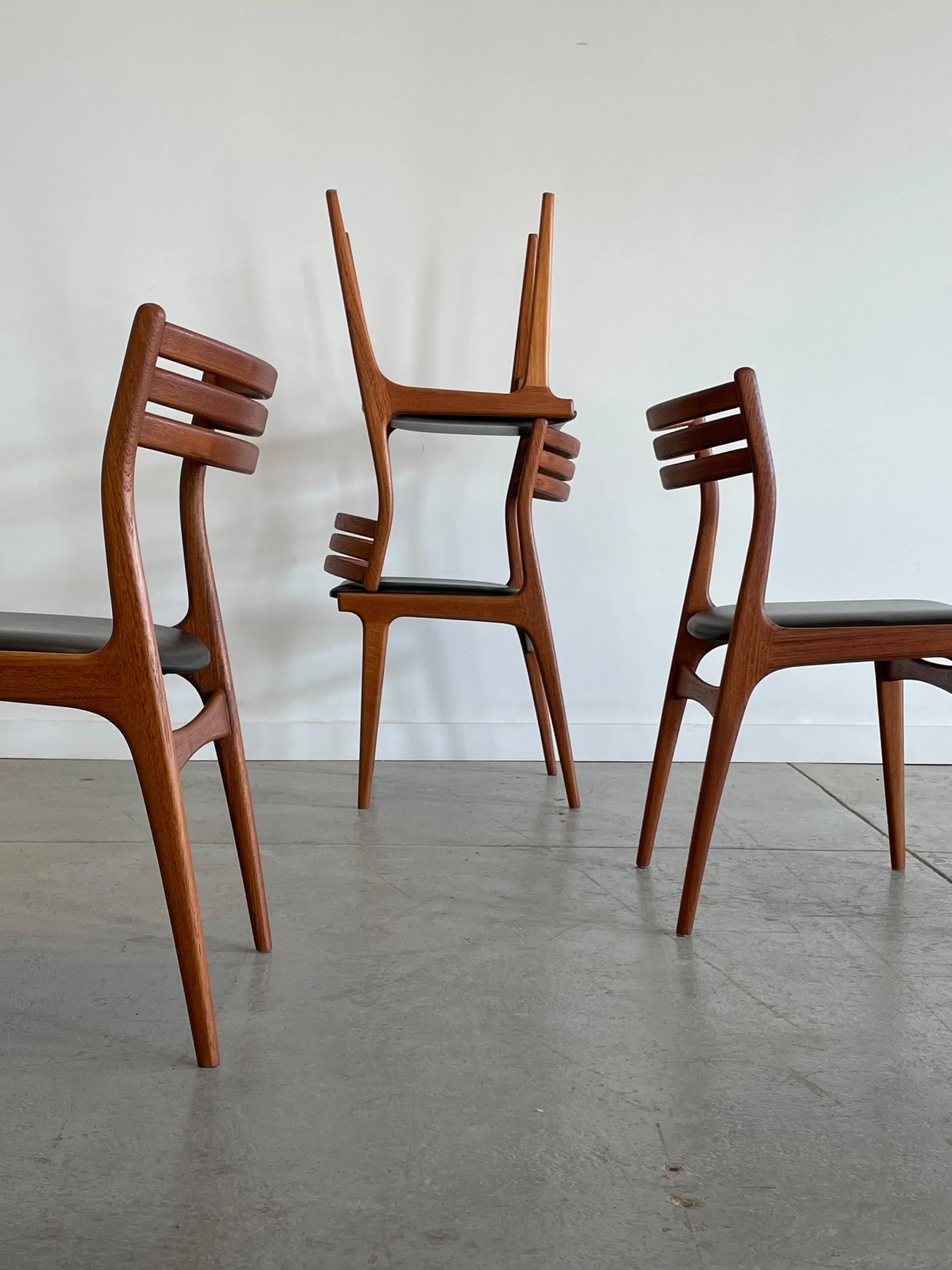 Johannes Andersen Teak Dining Chairs — 84 1/2