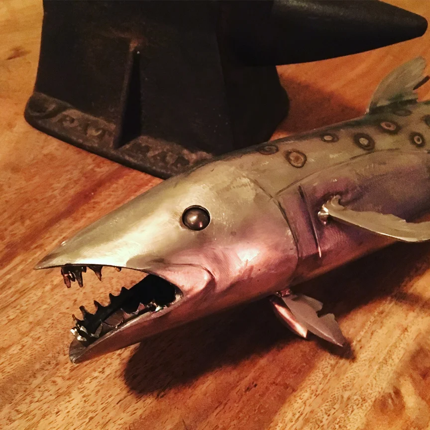  3-13-2017: Stainless steel Spanish mackerel. 