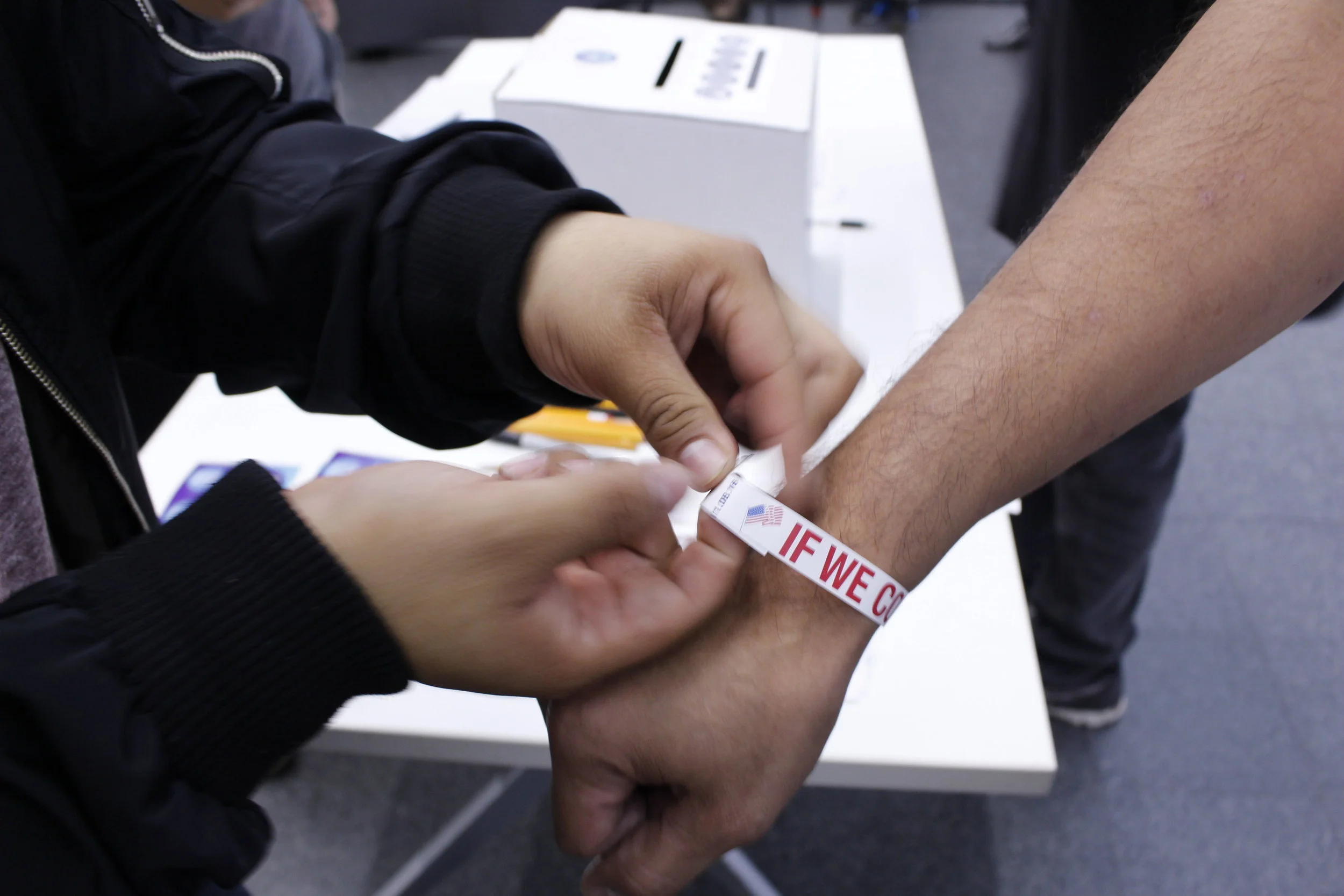  Participating at the Aram Han Sifuentes' Official Unofficial Voting Station at the Museum of Contemporary Art in Chicago.&nbsp;  Photo Courtesy by Sarita Garcia 