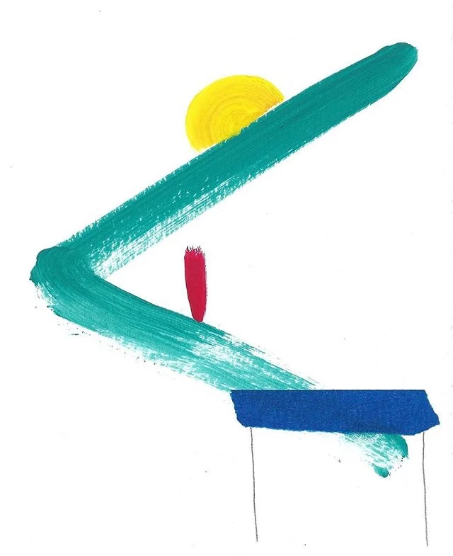 Process to the Finish, 2017 Acrylic, graphite, and painter's tape 7.5" x 5.5"
