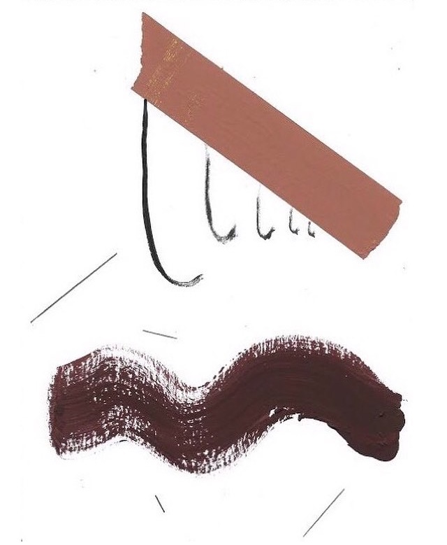 Brown Scenery, 2017 Acrylic, graphite, artist tape on stonehenge paper 7.5" x 5.5"