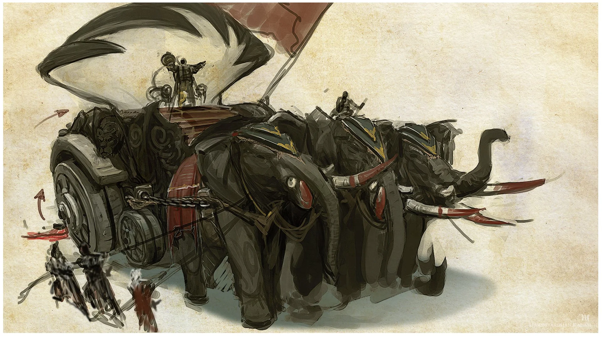 Mahabharat Abhimanyu Asura Chariot Chakravyuha Concept Art.jpg