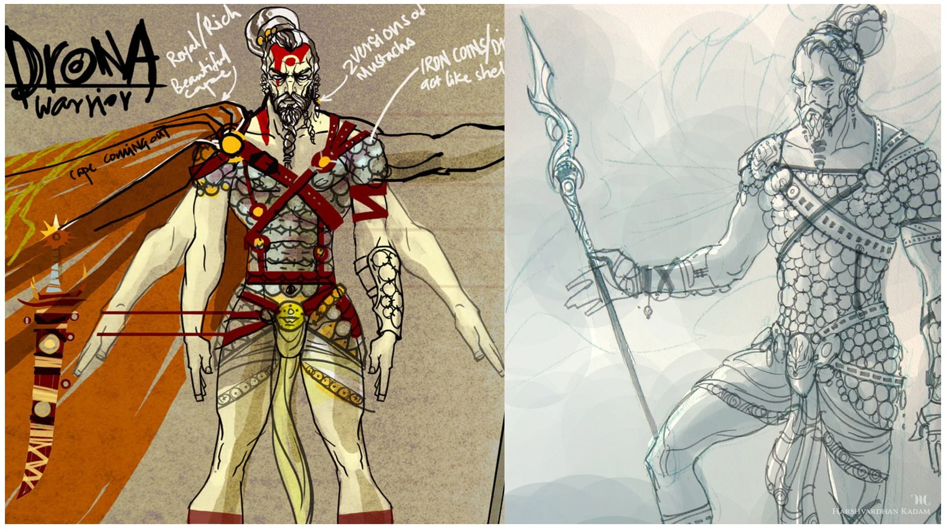 Mahabharat Abhimanyu Dronacharya Chain Armour sketch Chakravyuha Concept Art.jpg