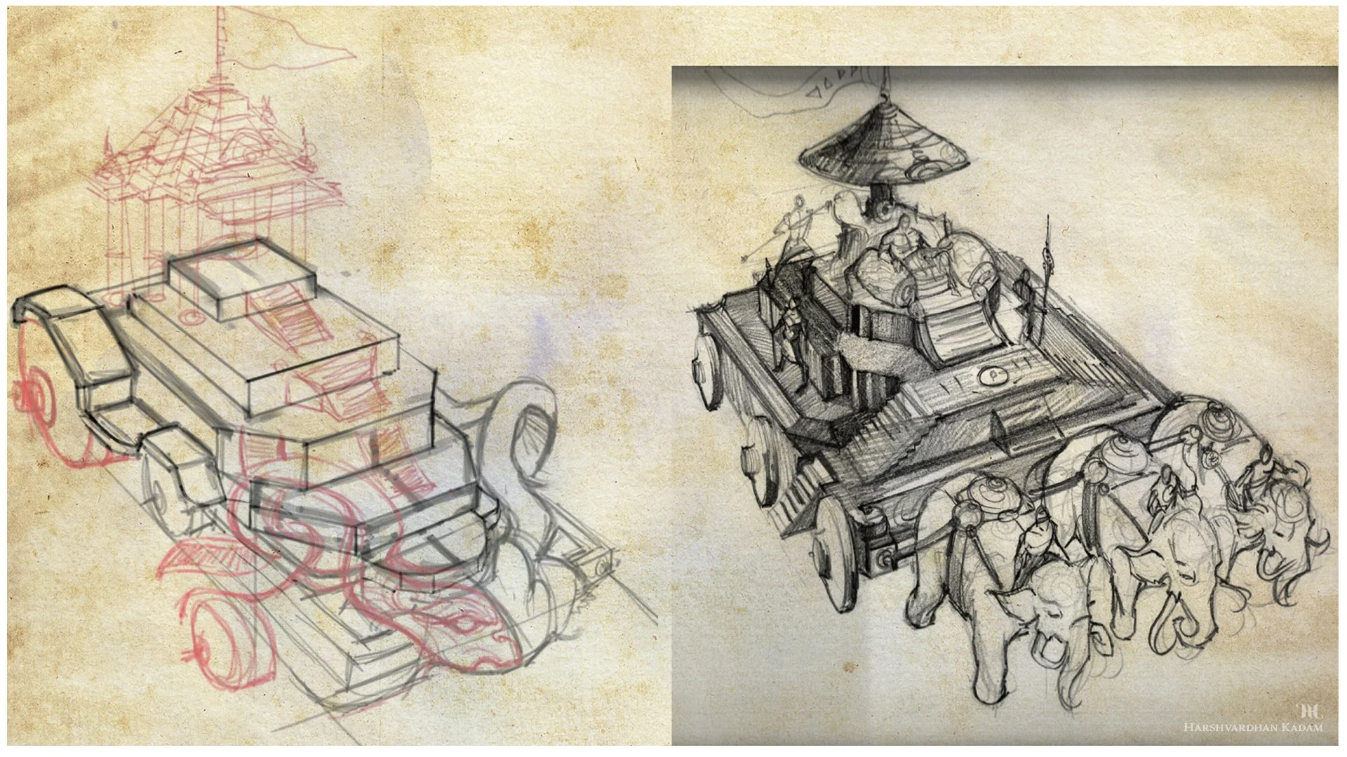 Mahabharat Abhimanyu Duryodhana chariot Chakravyuha Concept Art.jpg