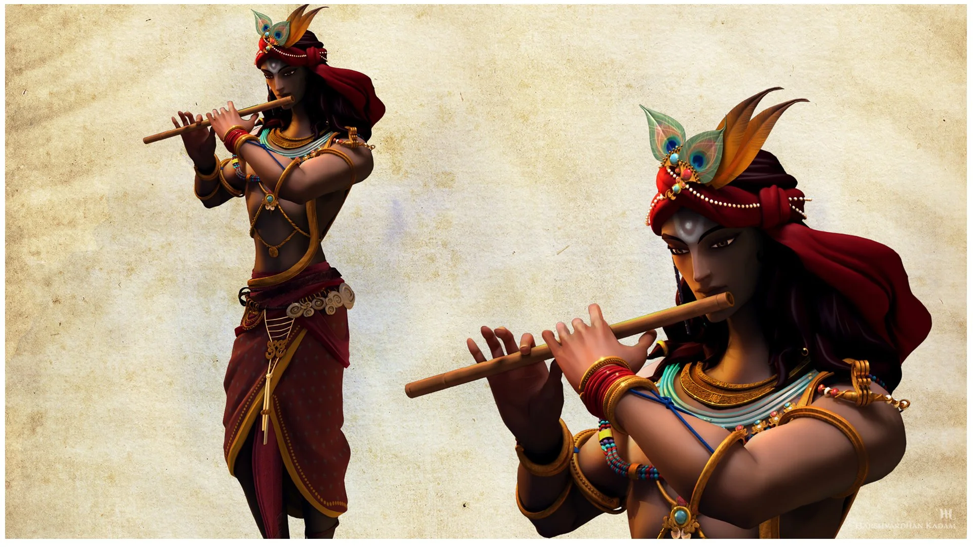 Mahabharat Abhimanyu Krishna Chakravyuha Concept Art.jpg