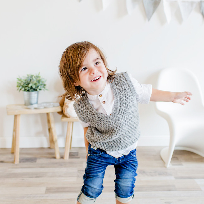 ORGANIC BABY ALPACA VEST GREY