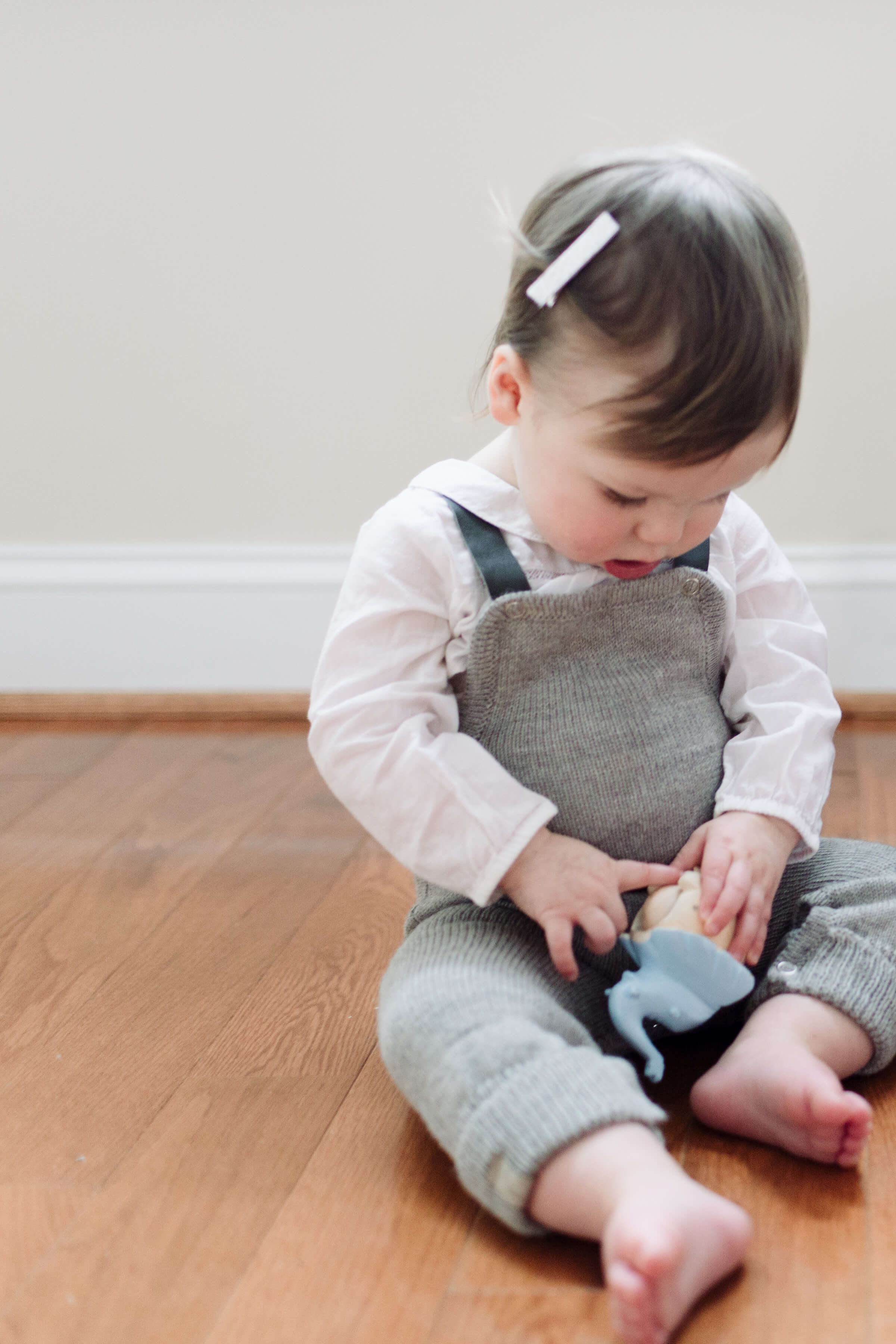 HEATHER GREY KNIT OVERALLS