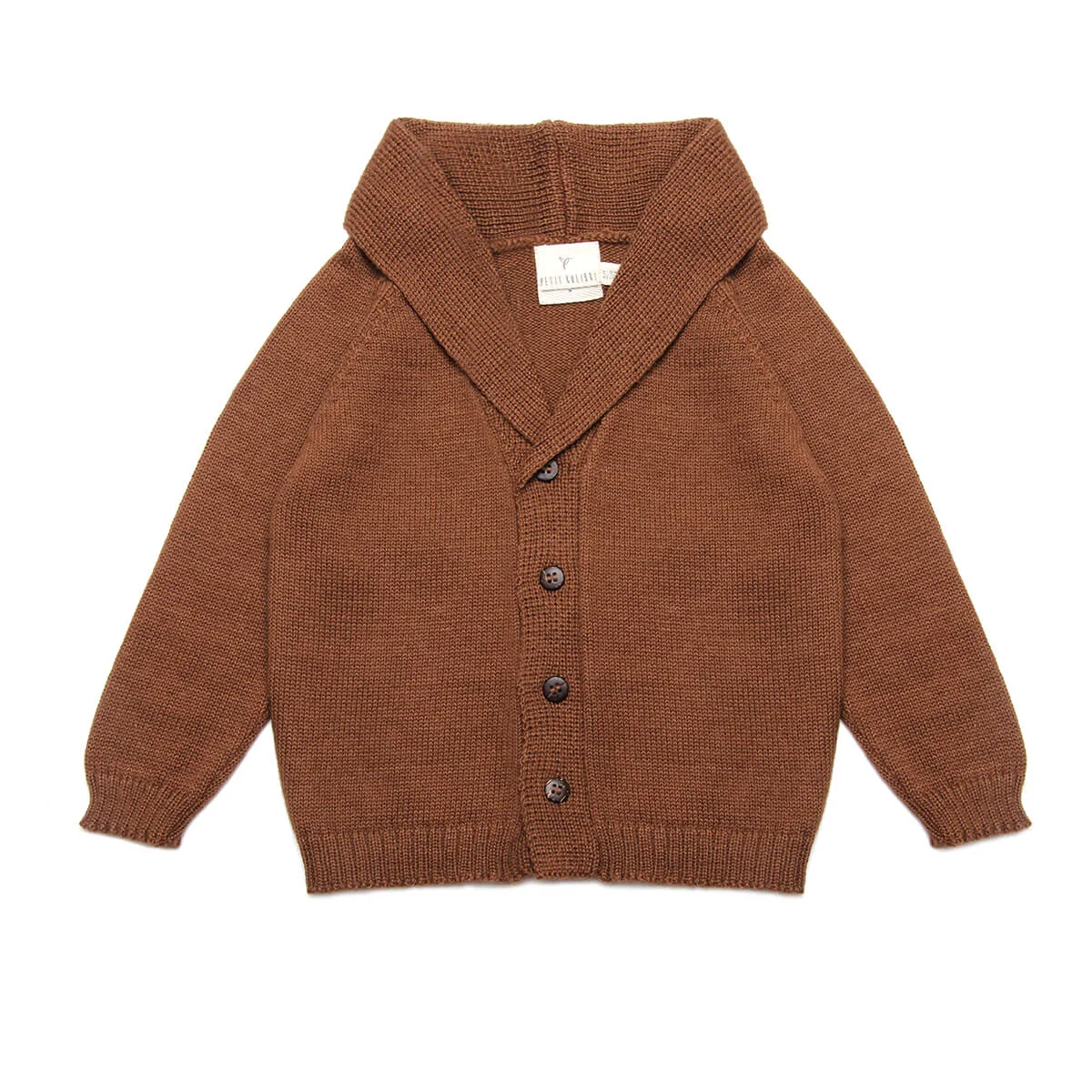 BABY ALPACA KNIT JACKET BROWN