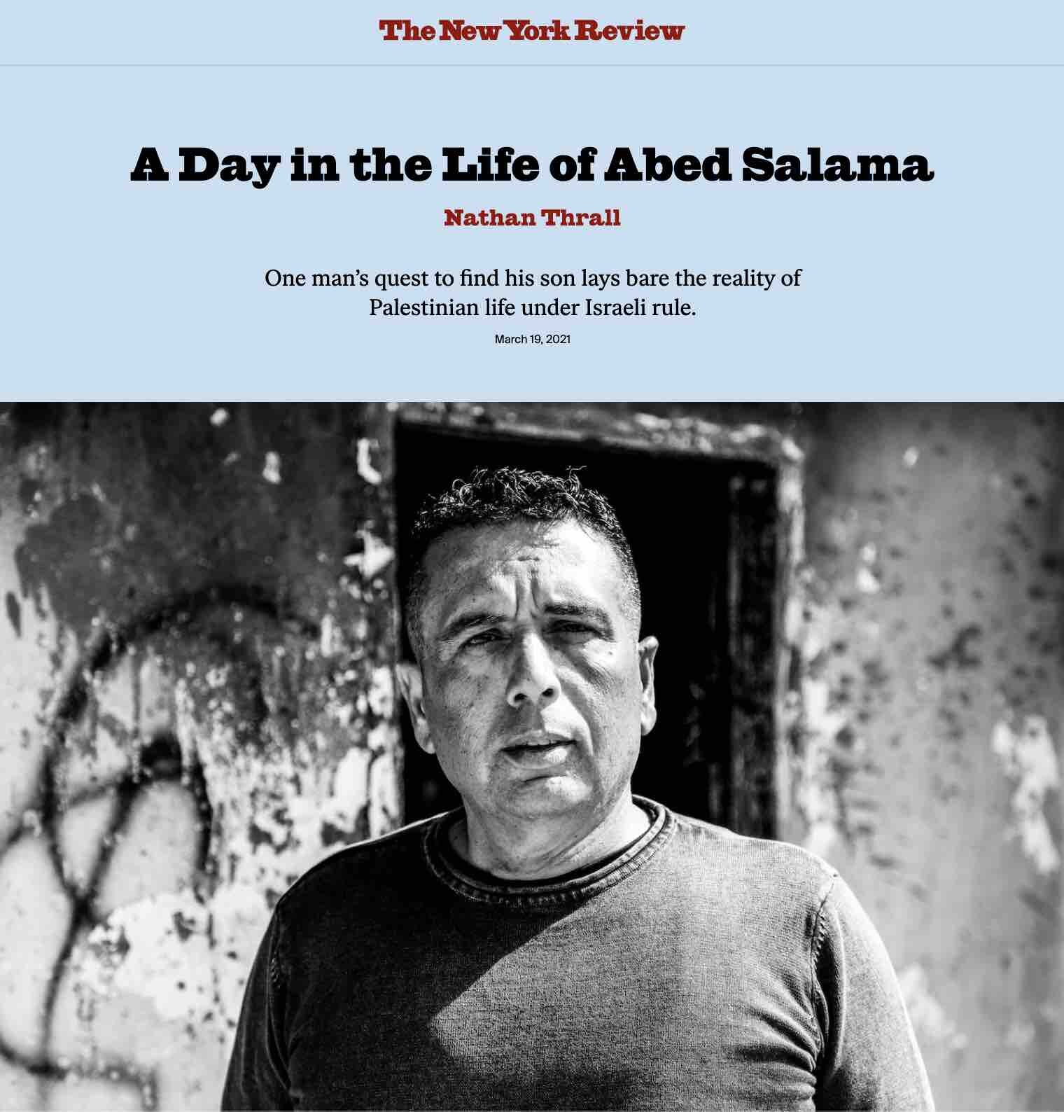 The New York Review of Books - A Day in the Life of Abed Salama