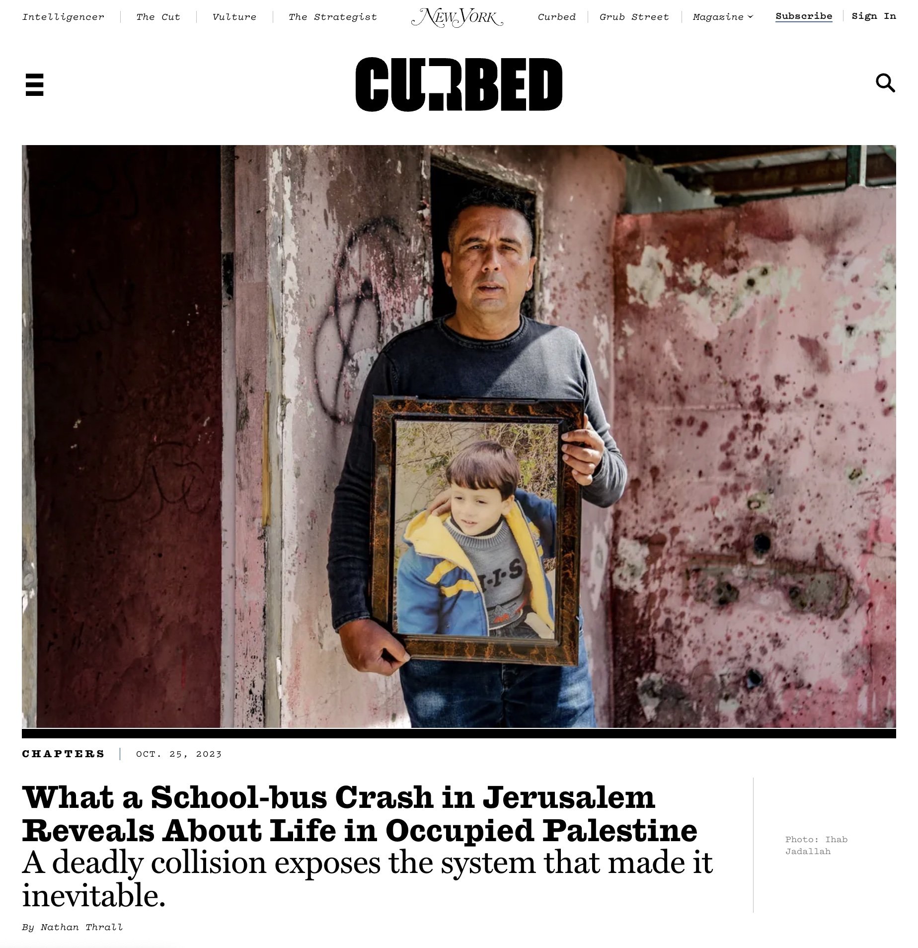 New York Magazine - What a School-bus Crash Reveals About Life in Occupied Palestine
